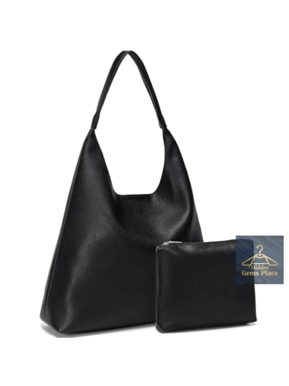 Soft Vegan Leather Slouchy Hobo Bag Tote Shoulder Handbag Work Travel Purse